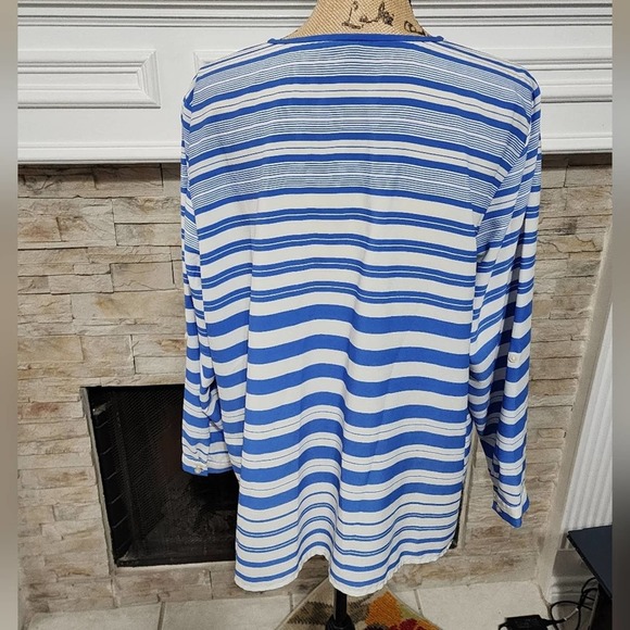 Talbots striped Nautical beach blouse plus size 2XP PETITE - Picture 2 of 5